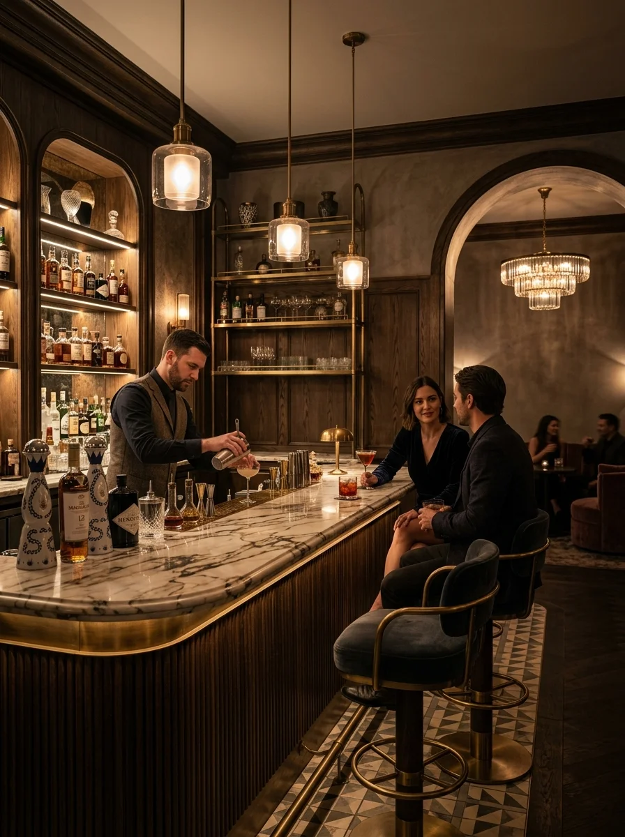 Premium Kokteyl Bar İç Mimarlık Konsepti